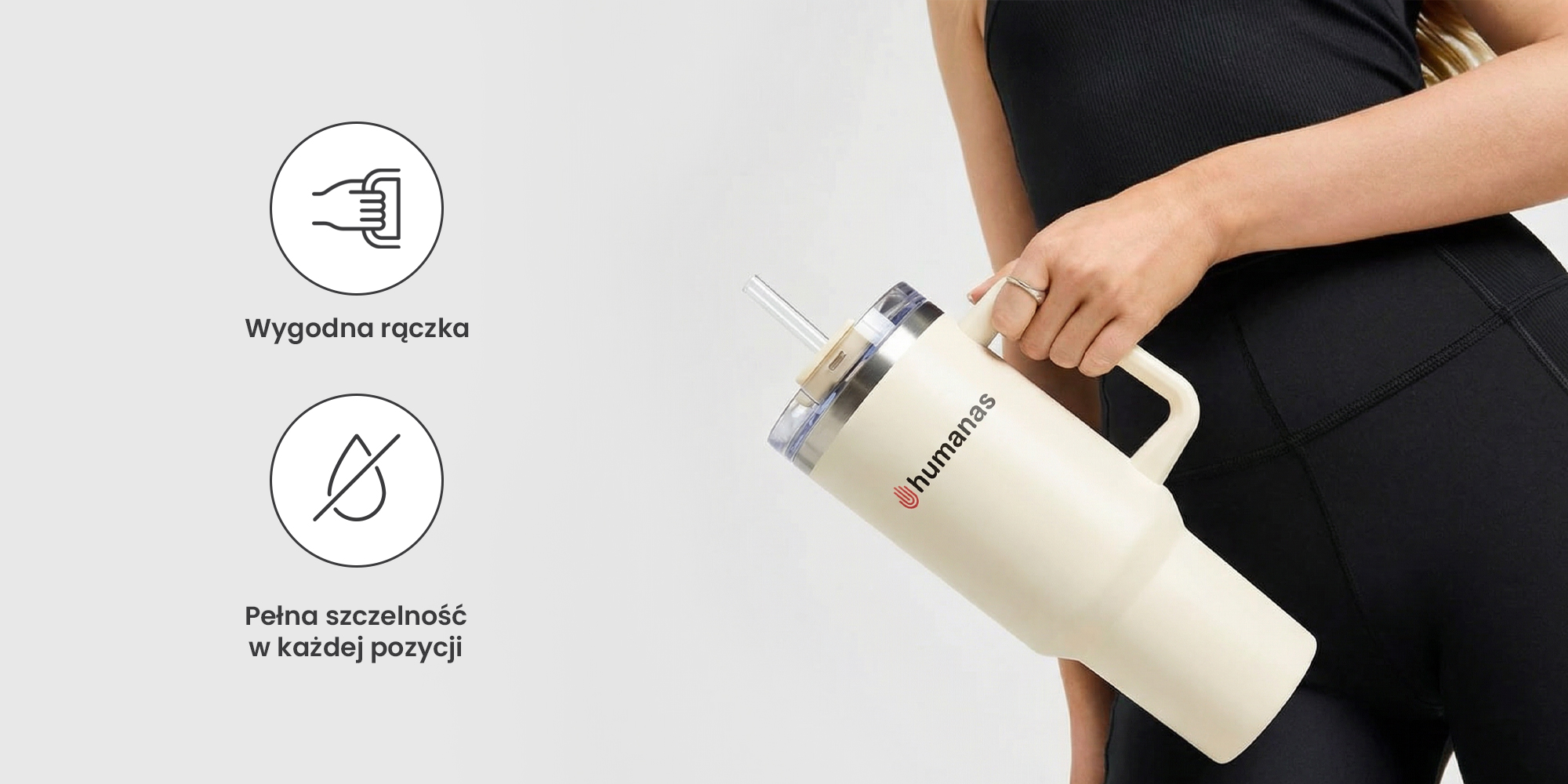 Kubek termiczny Humanas Viva 1200 ml - beżowy